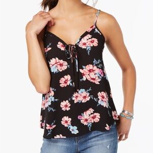 Floral Lace Up Blouse